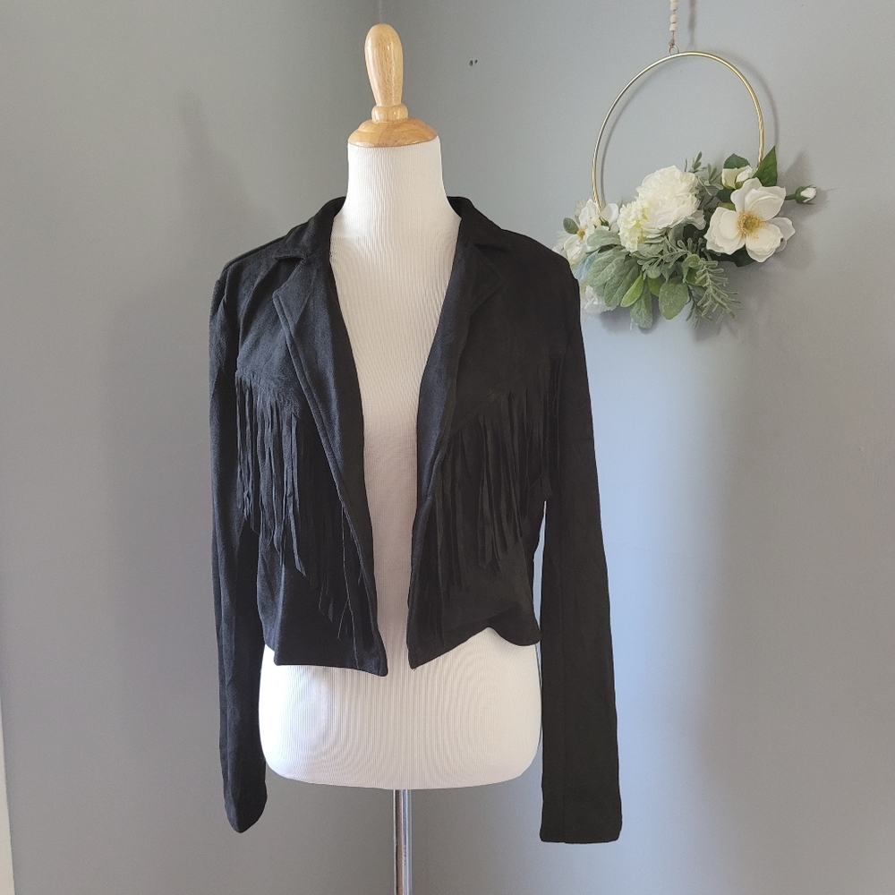 DO+BE Faux Suede Fringe Jacket Size Large